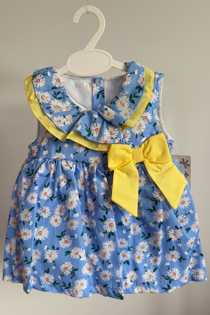 Daisy – Vibrant Blue Daisy Print Baby Dress