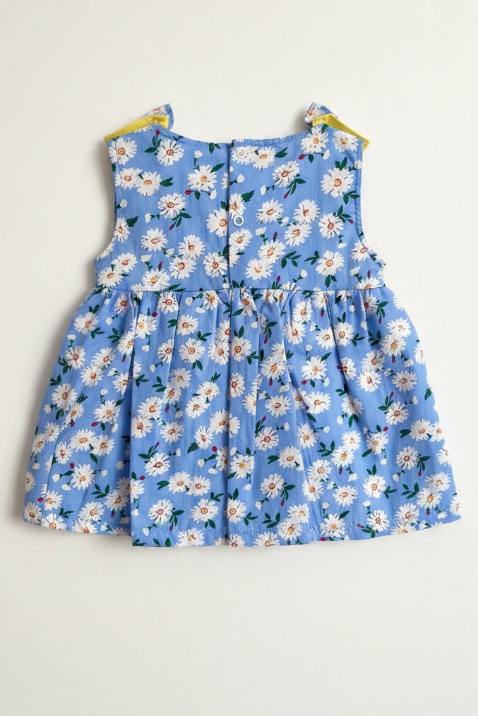 Daisy – Vibrant Blue Daisy Print Baby Dress