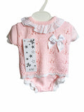 Blossom – Pink Knitted Toddler Girl Set with Frill Collar