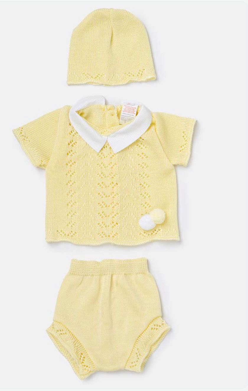 Luca – Vintage Yellow Knit Baby Set