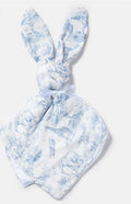 Safari Bunny Lovey & Comforter – Soft Muslin Toile in Dusty Blue or Rose Pink