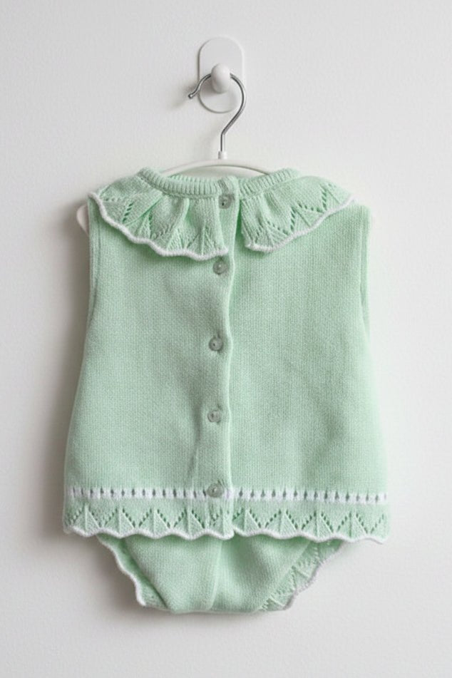 Scarlett – Mint Green Spanish Knit Baby Girl Set