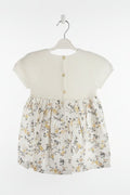 Lily – Elegant Cream Knit & Yellow Floral Baby Dress