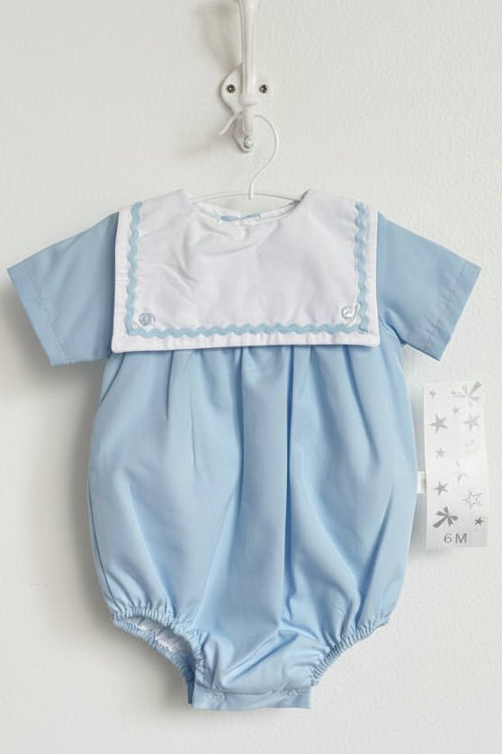 George – Classic Light Blue Baby Boy Romper