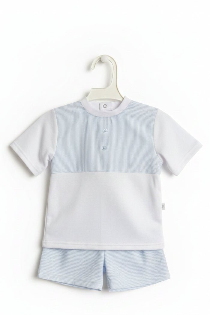 Charlie – Light Blue & White Baby Boy Short Set