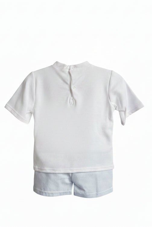 Charlie – Light Blue & White Baby Boy Short Set