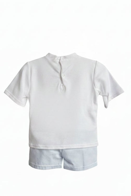 Charlie – Light Blue & White Baby Boy Short Set
