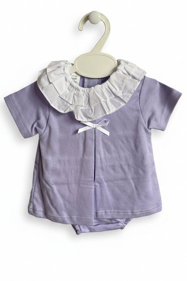 Lola – Pastel Lilac Baby Girl Set with Ruffle Collar